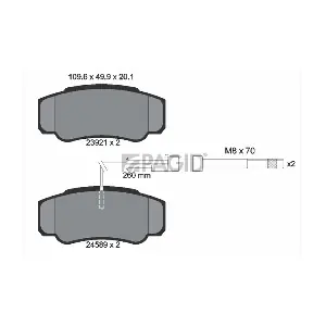 PAGID T1721N Комплект гальмівних накладок дискового стоянкового гальма
