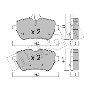 METELLI 22-1022-0 Комплект гальмівних накладок дискового стоянкового гальма