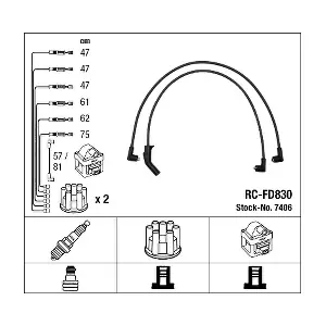 NGK 7406 Комплект проводів високої напруги