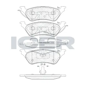 ICER 181564 Комплект гальмівних накладок дискового стоянкового гальма