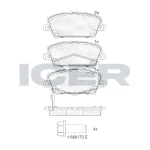 ICER 181773 Комплект гальмівних накладок дискового стоянкового гальма