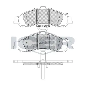 VAUXHALL 92076554 Комплект гальмівних накладок дискового стоянкового гальма