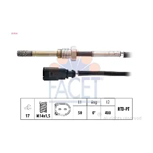 FACET 220066 Датчик, температура відпрацьованих газів