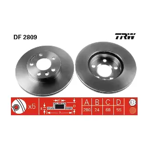 TRW DF2809 Гальмівний диск