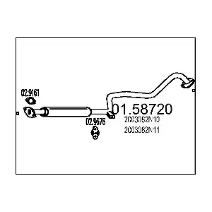 WALKER 16595 Проміжний глушник