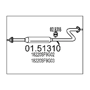 18220SF9G02 HONDA