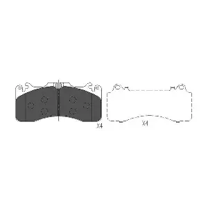 KAVO PARTS KBP-9112 Комплект гальмівних накладок дискового стоянкового гальма