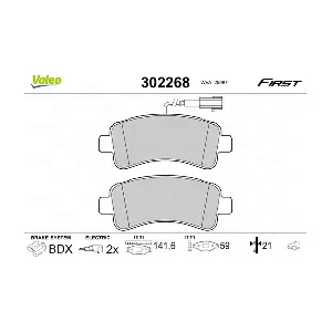 VALEO 302268 Комплект гальмівних накладок дискового стоянкового гальма