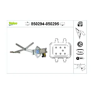VALEO 850294 Склопідйомник