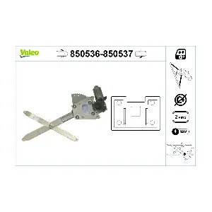 VALEO 850536 Склопідйомник