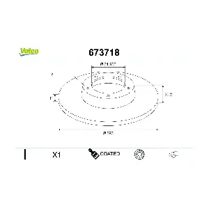 VALEO 673718 Гальмівний диск
