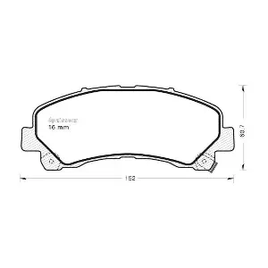 MGA 1116 Комплект гальмівних накладок дискового стоянкового гальма