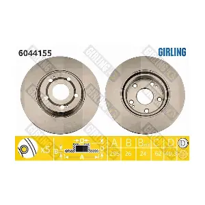 GIRLING 6044155 Тормозной диск