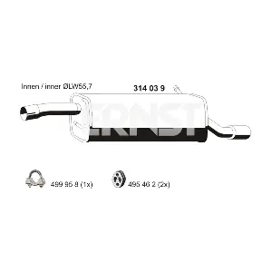 ERNST 314039 Глушитель выхлопных газов конечный