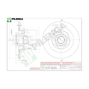 PILENGA 5716 Гальмівний диск