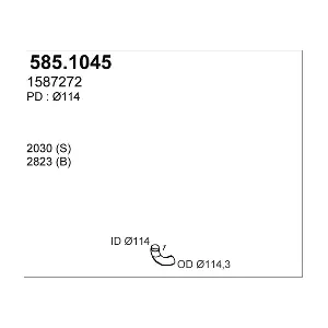 ASSO 5851045 Вихлопна труба