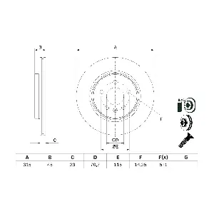 BOSCH 0 986 479 F85 Гальмівний диск