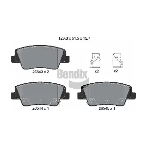 BENDIX Braking BPD2417 Комплект гальмівних накладок дискового стоянкового гальма