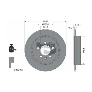 BENDIX Braking BDS1452 Гальмівний диск