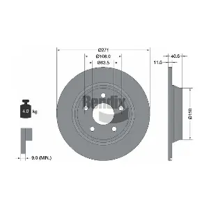 BENDIX Braking BDS1590 Гальмівний диск