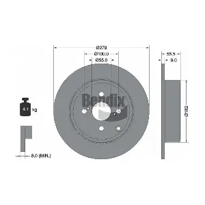 BENDIX Braking BDS1721 Гальмівний диск