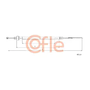COFLE 491.3 Тросик, cтояночный тормоз
