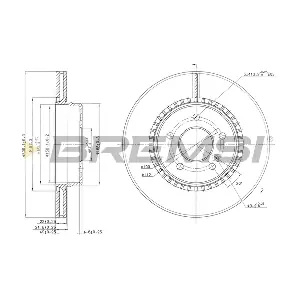 BREMSI 23212 Гальмівний диск
