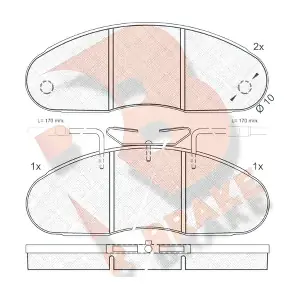 R BRAKE RB0560 Комплект гальмівних накладок дискового стоянкового гальма