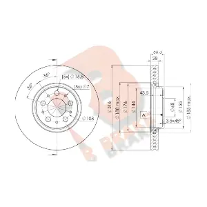 R BRAKE 78RBD26074