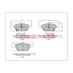 BRAXIS AA0656 Комплект гальмівних накладок дискового стоянкового гальма