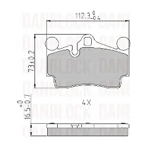 DANBLOCK DB 510604 Комплект гальмівних накладок дискового стоянкового гальма