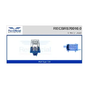RECOFICIAL RECSRS70010.0 Резистор, компресор салону