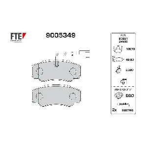 FTE 9005349 Комплект гальмівних накладок дискового стоянкового гальма