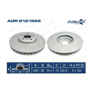 ASUKI ADR-6121666 Гальмівний диск