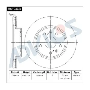 H6F233B ADVICS