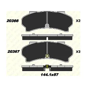 KALE 20366 Комплект гальмівних накладок дискового стоянкового гальма