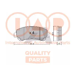 IAP QUALITY PARTS 704-13102P Комплект гальмівних накладок дискового стоянкового гальма