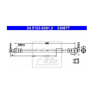 ATE-APAC 24.5123-0281.3 Гальмівний шланг