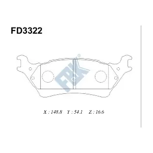 FBK FD3322 Комплект гальмівних накладок дискового стоянкового гальма