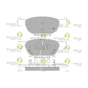 7 SEVEN PARTS SVP25960 Комплект гальмівних накладок дискового стоянкового гальма