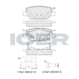 ANDEL 182269 Комплект гальмівних накладок дискового стоянкового гальма