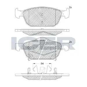 ANDEL 182183 Комплект гальмівних накладок дискового стоянкового гальма