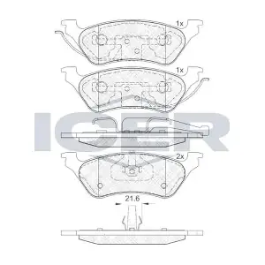 ANDEL 181564 Комплект гальмівних накладок дискового стоянкового гальма