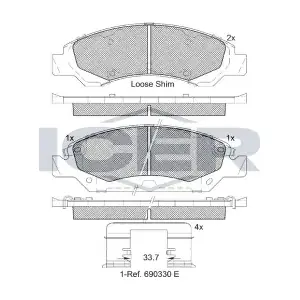 ANDEL 182138 Комплект тормозных колодок, дисковый тормоз