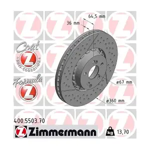 ZIMMERMANN 400550370 Гальмівний диск
