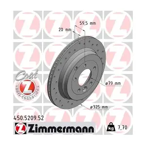 ZIMMERMANN 450520952 Гальмівний диск