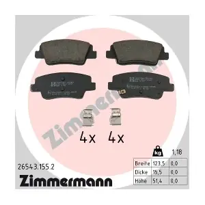 ZIMMERMANN 265431552 Комплект гальмівних накладок дискового стоянкового гальма