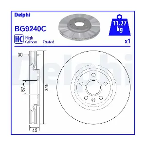 DELPHI BG9240C Гальмівний диск