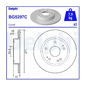 DELPHI BG5297C Гальмівний диск