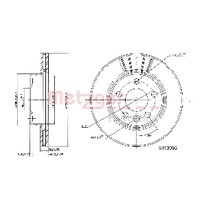 METZGER AUTOTEILE 6110093 Гальмівний диск